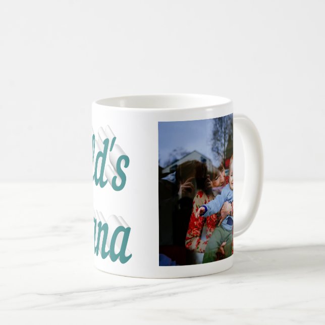 Caneca de café com foto verde da Nana (Frente Esquerda)
