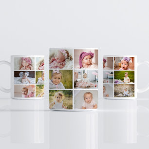 Caneca de Café com Fotos dos Primeiros 12 Meses do