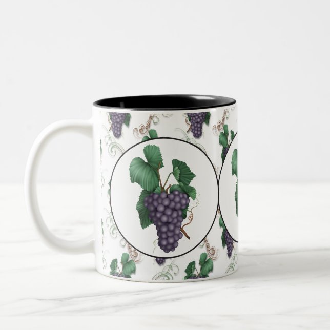 Caneca de café com fruta de uva (Esquerda)