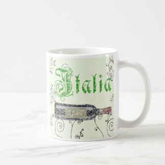 Caneca de Café com Garrafa de Vinho Italiano