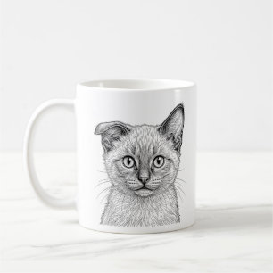 Caneca de Café com Gatinho Siames