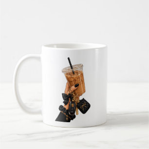 Caneca de Café com Gelo Estética Preta Chic