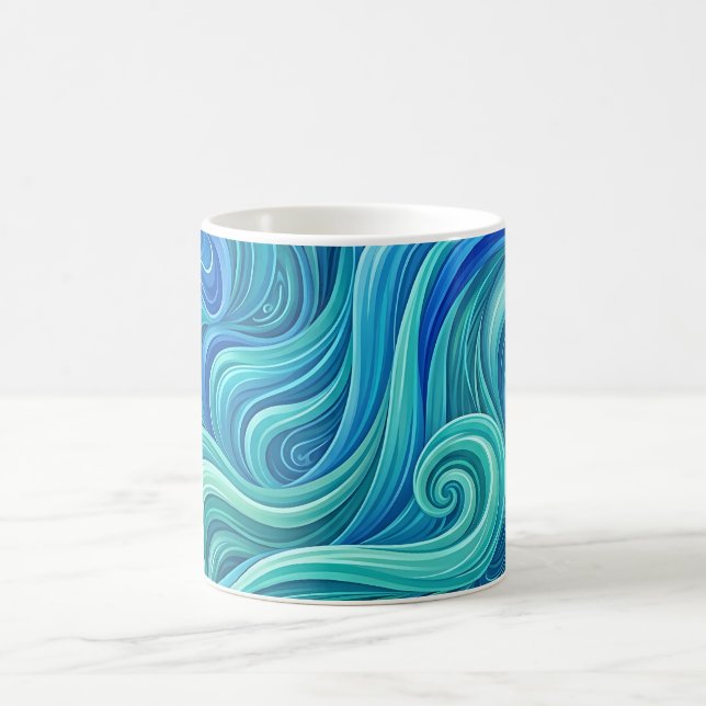 Caneca de Café com Gradiente Azul do Oceano de Cac (Centro)