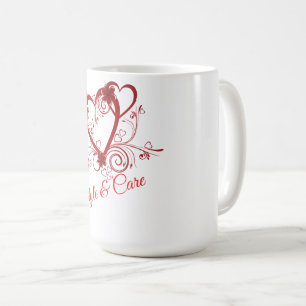 Caneca de Café com Gráfico de Coração com Nome da