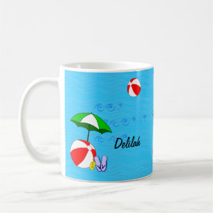 Caneca de Café com Guarda-Chuva de Piscina de Bola