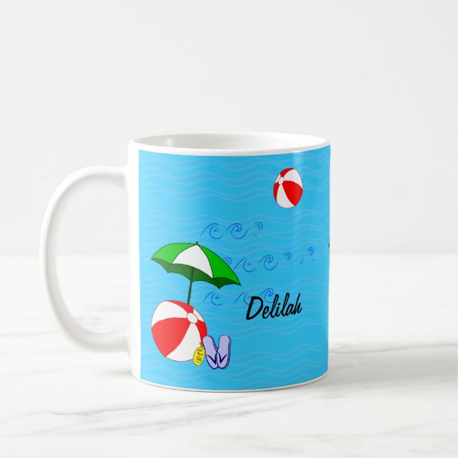 Caneca de Café com Guarda-Chuva de Piscina de Bola (Esquerda)