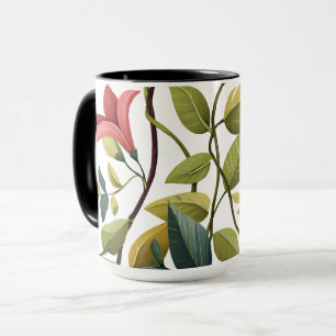 Caneca de Café com Impressão Floral Encantadora