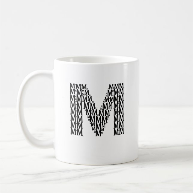 Caneca de Café com Inicial da Letra M – Estilo Mod (Esquerda)
