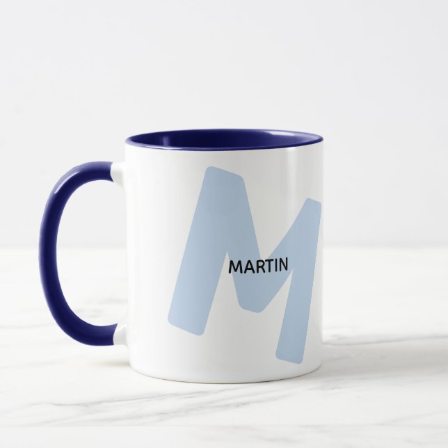 Caneca de café com inicial e nome modernos monogra (Esquerda)
