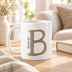 Caneca de Café com Inicial e Nome Monogramados em