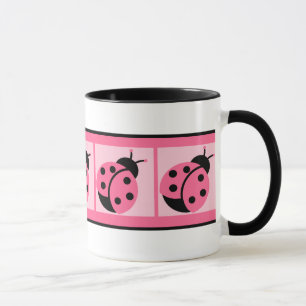 Caneca de Café com Joaninhas Listradas