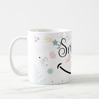 Caneca de café com lábios sorridentes
