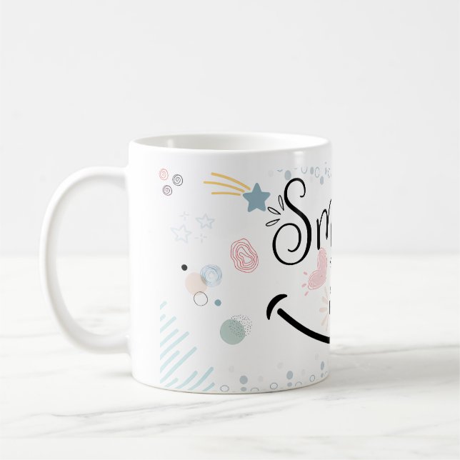 Caneca de café com lábios sorridentes (Esquerda)