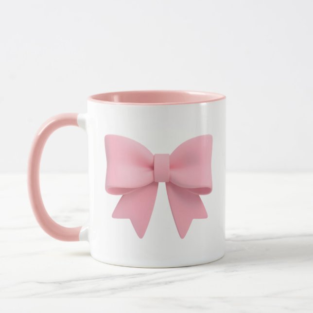Caneca de Café com Laço Rosa 🎀 (Esquerda)