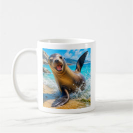 Caneca de Café com Leão-Marinho Fofo
