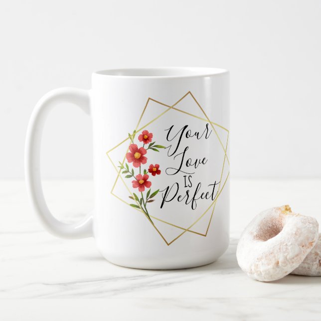 Caneca de Café com Leite de Amor Perfeito (Com Donut)