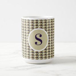 Caneca de café com leite monogramada em vitral per