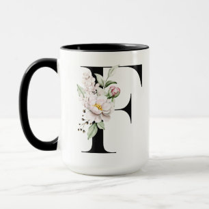 Caneca de Café com Letra F Monograma