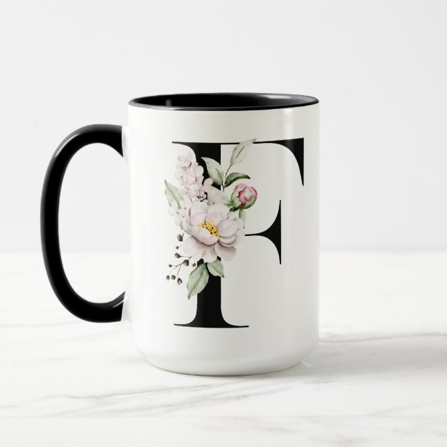 Caneca de Café com Letra F Monograma (Esquerda)