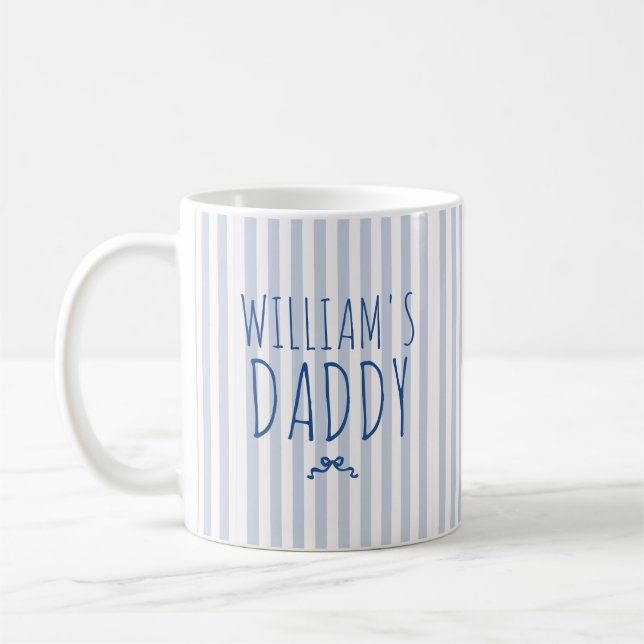 Caneca de café com listras de nome personalizado e (Esquerda)
