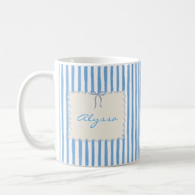 Caneca de Café com Listras e Nome Personalizado Fo (Esquerda)