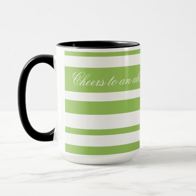 Caneca De Café Com Listras Verdes (Esquerda)