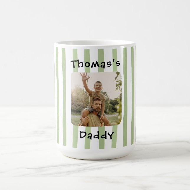 Caneca de Café com Listras Verdes e Foto Editável (Centro)