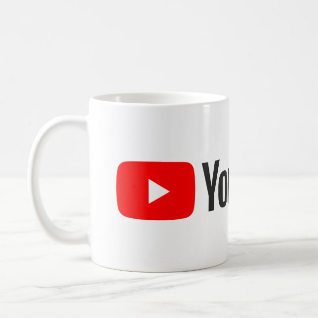 Caneca de Café com Logotipo Clássico do YouTube (Esquerda)