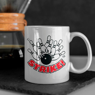 Caneca de Café com Logotipo de Boliche de 10 Pinos