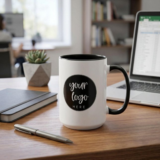 Caneca de café com logotipo de negócios personaliz (Company logo mug)