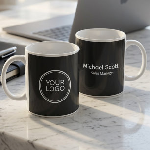 Caneca de café com logotipo personalizado da empre