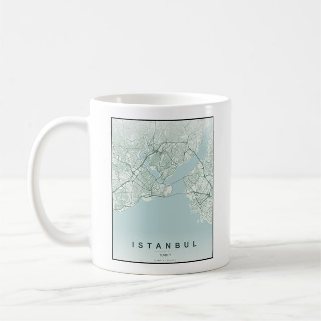 Caneca de Café com Mapa da Cidade de Istambul Turq (Esquerda)