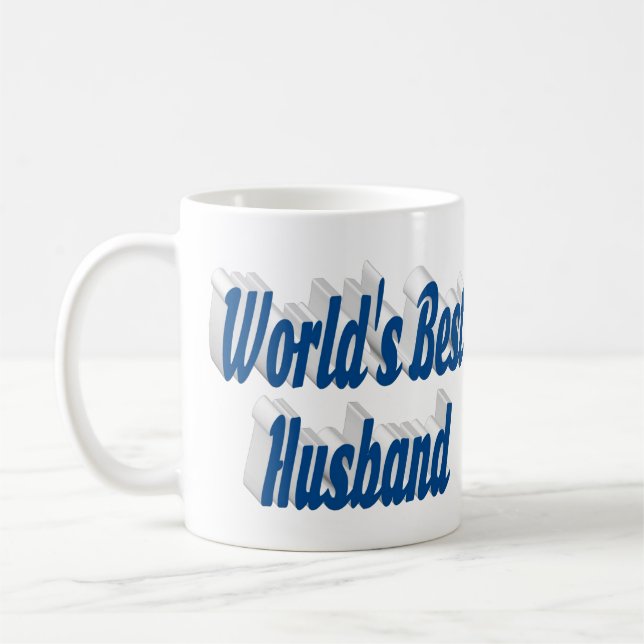 Caneca de café com meia texto azul mar do marido (Esquerda)