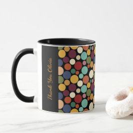 Caneca de café com mensagem personalizada e círcul