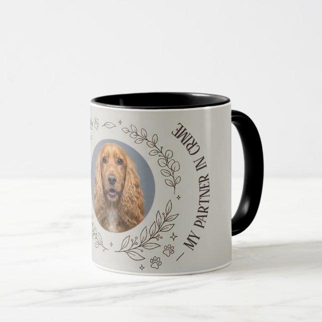 Caneca de Café com Moldura Dourada Elegante para A (Frente Esquerda)