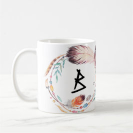 Caneca de Café com Monograma Boho Personalizável