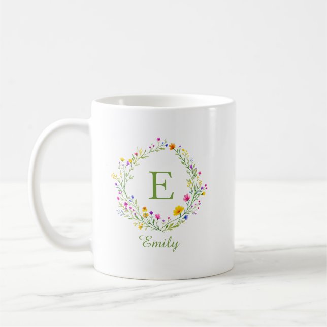 Caneca de Café com Monograma de Nome de Grinalda d (Esquerda)