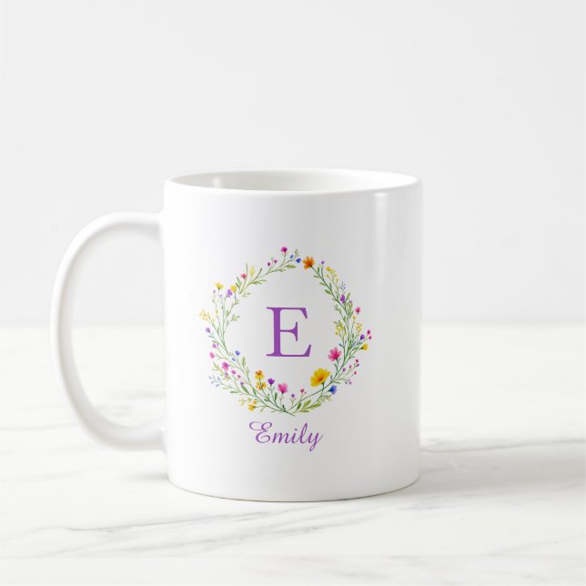 Caneca de Café com Monograma de Nome de Grinalda d (Esquerda)
