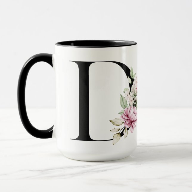 Caneca de café com monograma| Letra D (Esquerda)