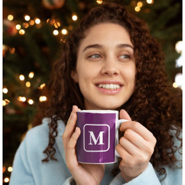 Caneca de Café com Monograma - Roxo na Moda