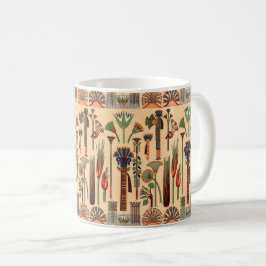 Caneca de café com motivos egípcios