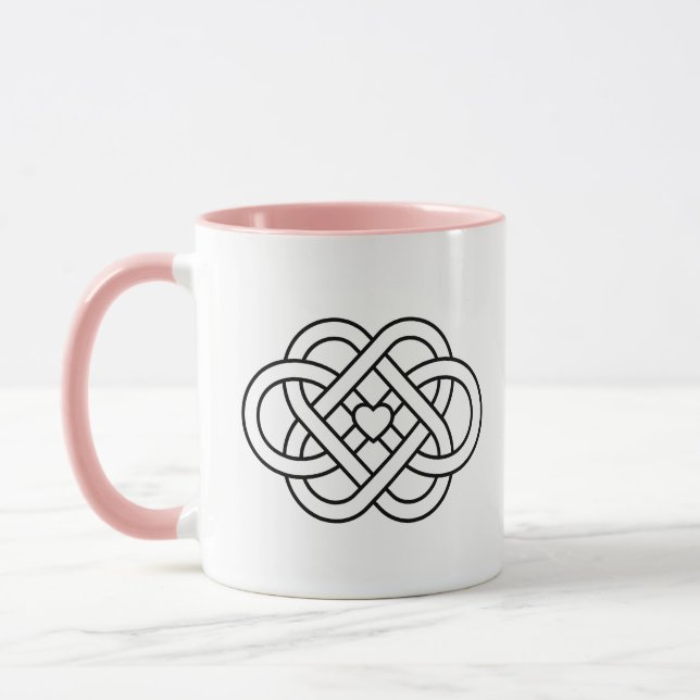 Caneca de Café com Nó de Amor Celta Personalizado  (Esquerda)