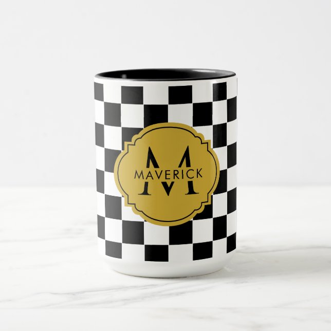 Caneca de Café com Nome Inicial Personalizado Padr (Centro)