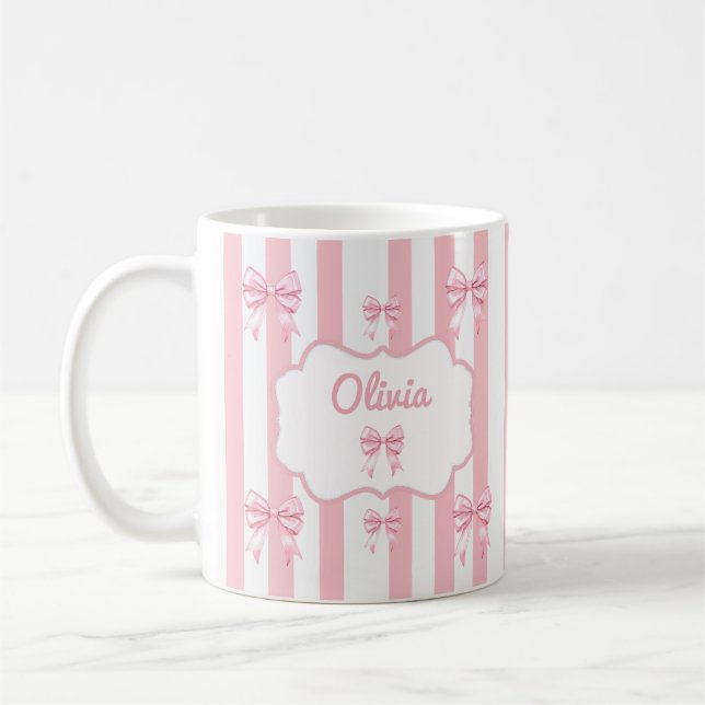 Caneca de Café com Nome Personalizado e Listras Fo (Esquerda)