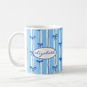 Caneca de Café com Nome Personalizado e Listras Fo