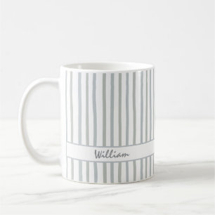 Caneca de Café com Nome Personalizado e Listras Fo