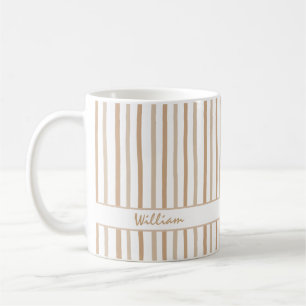 Caneca de Café com Nome Personalizado e Listras Fo