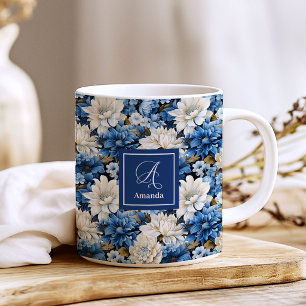 Caneca de Café com Nome Personalizado Flores de Ma