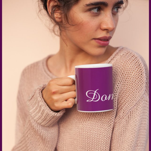 Caneca de Café com Nome Personalizável Roxo na Mod (Criador carregado)