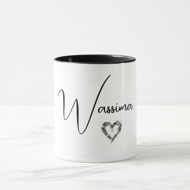Caneca de Café Com Nome, Presente de Aniversário N (Centro)